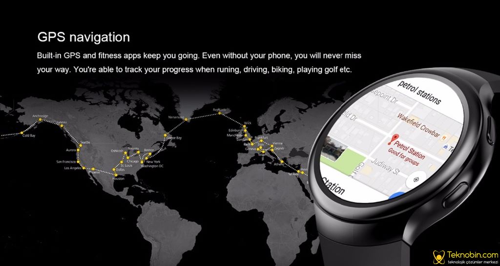 Lemfo Les2 Akıllı saat iOS-Android Uyumlu MTK6580