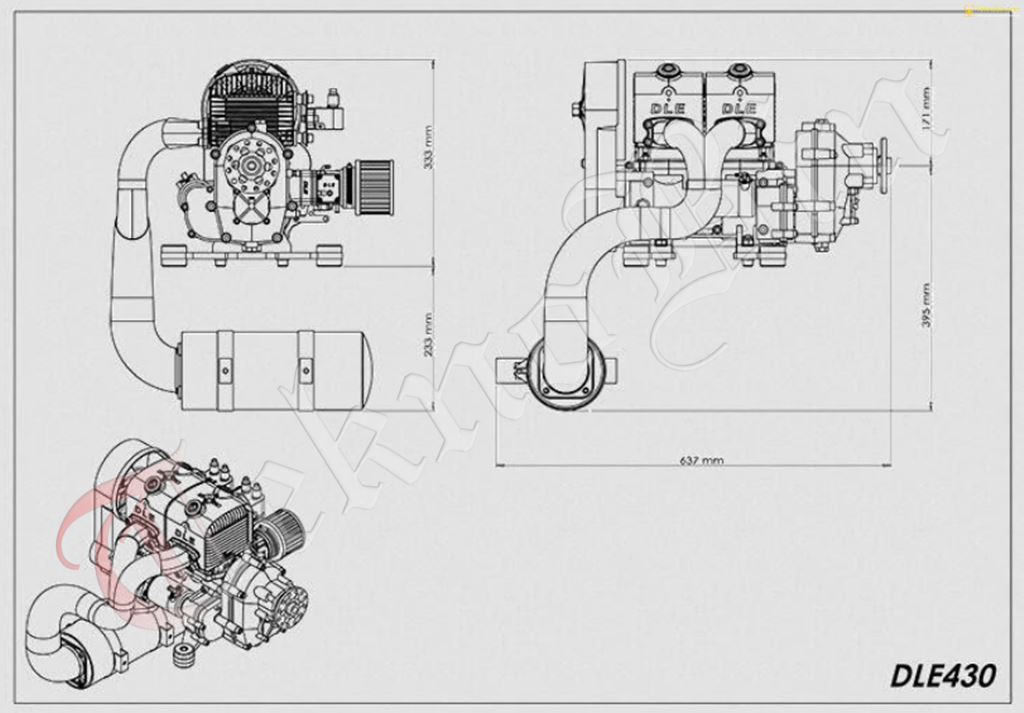 DLE 430 430CC Benzinli Motor Paramotor Delta kanat 