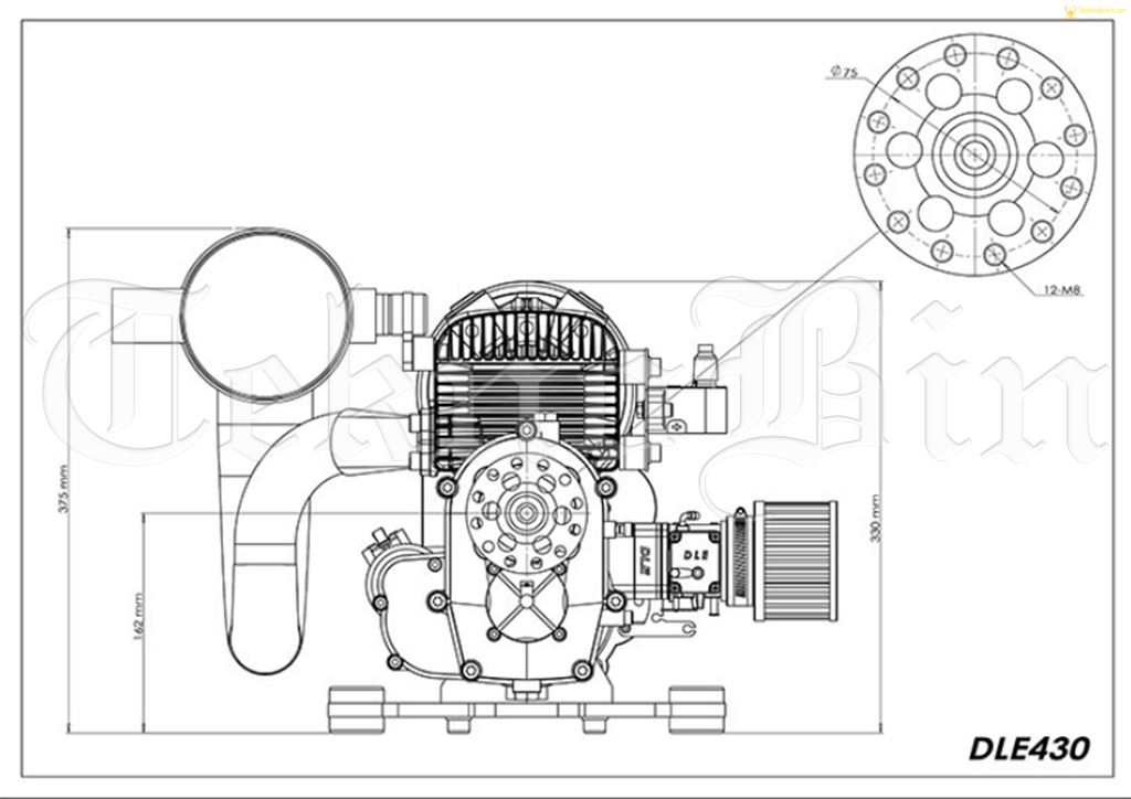 DLE 430 430CC Benzinli Motor Paramotor Delta kanat 