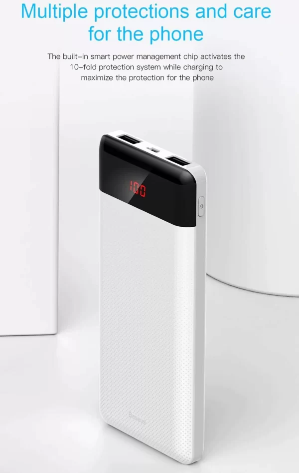 Baseus 10000 mAh Güç Bankası Taşınabilir Şarj Powerbank Silim