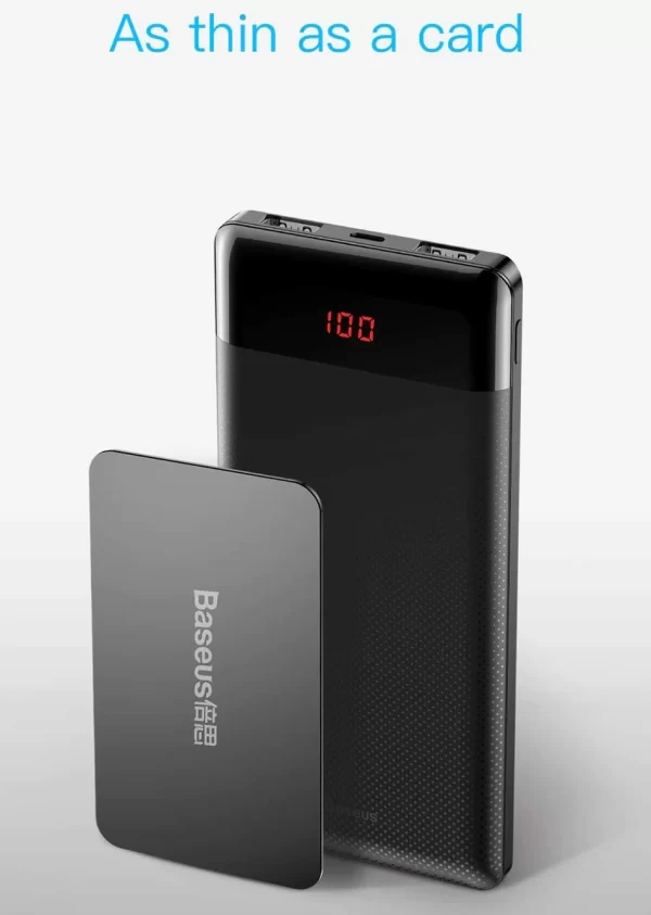 Baseus 10000 mAh Güç Bankası Taşınabilir Şarj Powerbank Silim