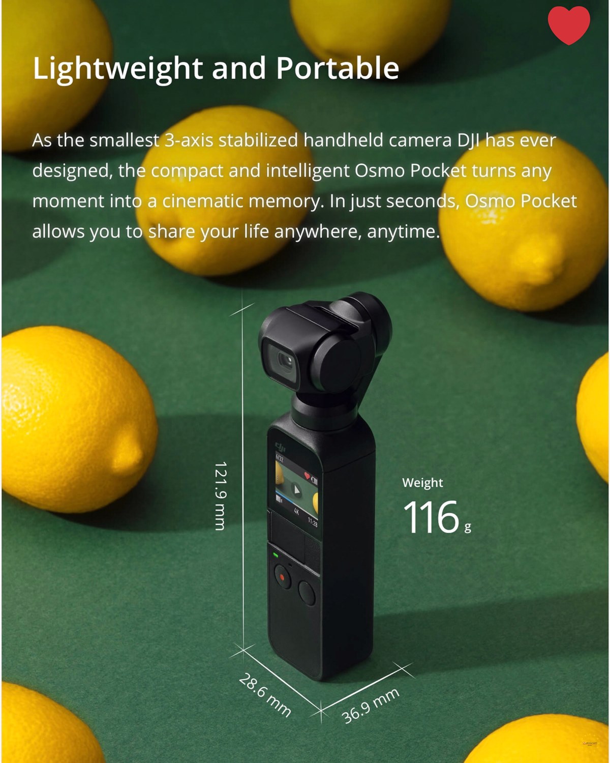 DJI Osmo Pocket Gimbal Kamera Akıllı Telefonlara Takılabilir
