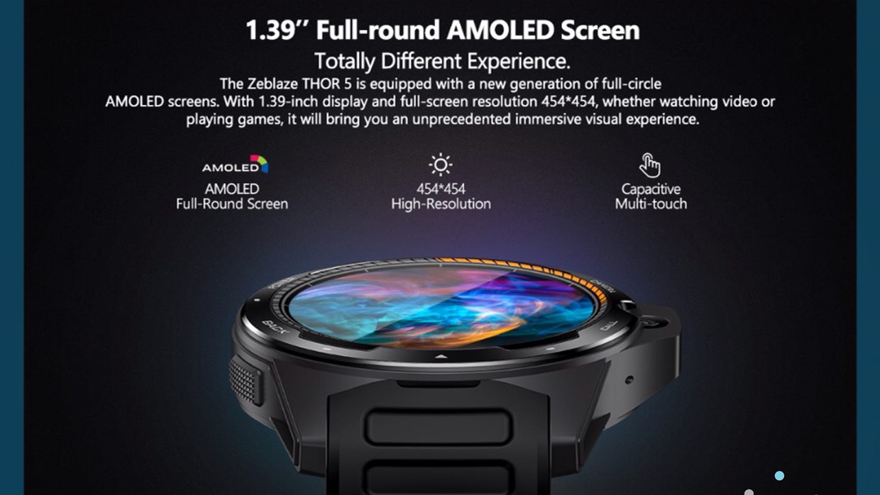 Zeblaze THOR 5 Çift Yonga Seti Teknolojosi Hibrid Akıllı Saat