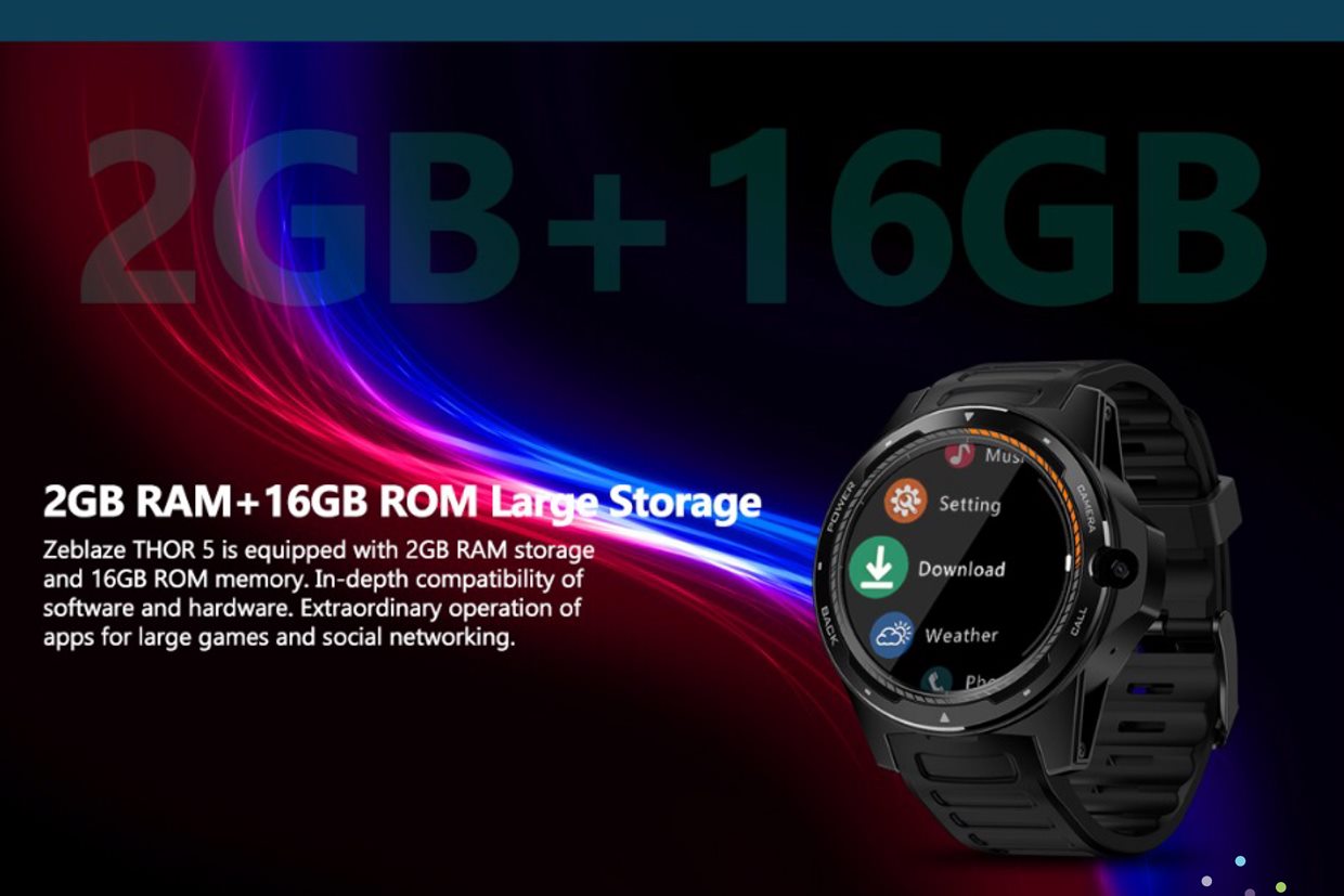 Zeblaze THOR 5 Çift Yonga Seti Teknolojosi Hibrid Akıllı Saat