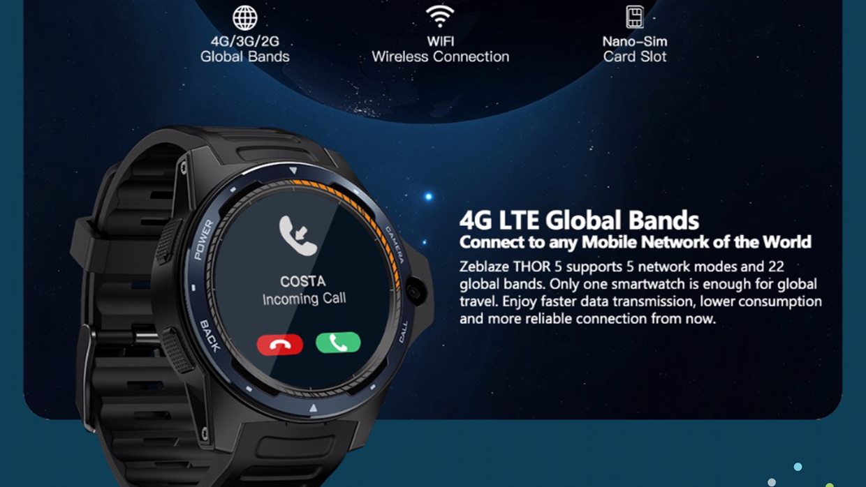 Zeblaze THOR 5 Çift Yonga Seti Teknolojosi Hibrid Akıllı Saat