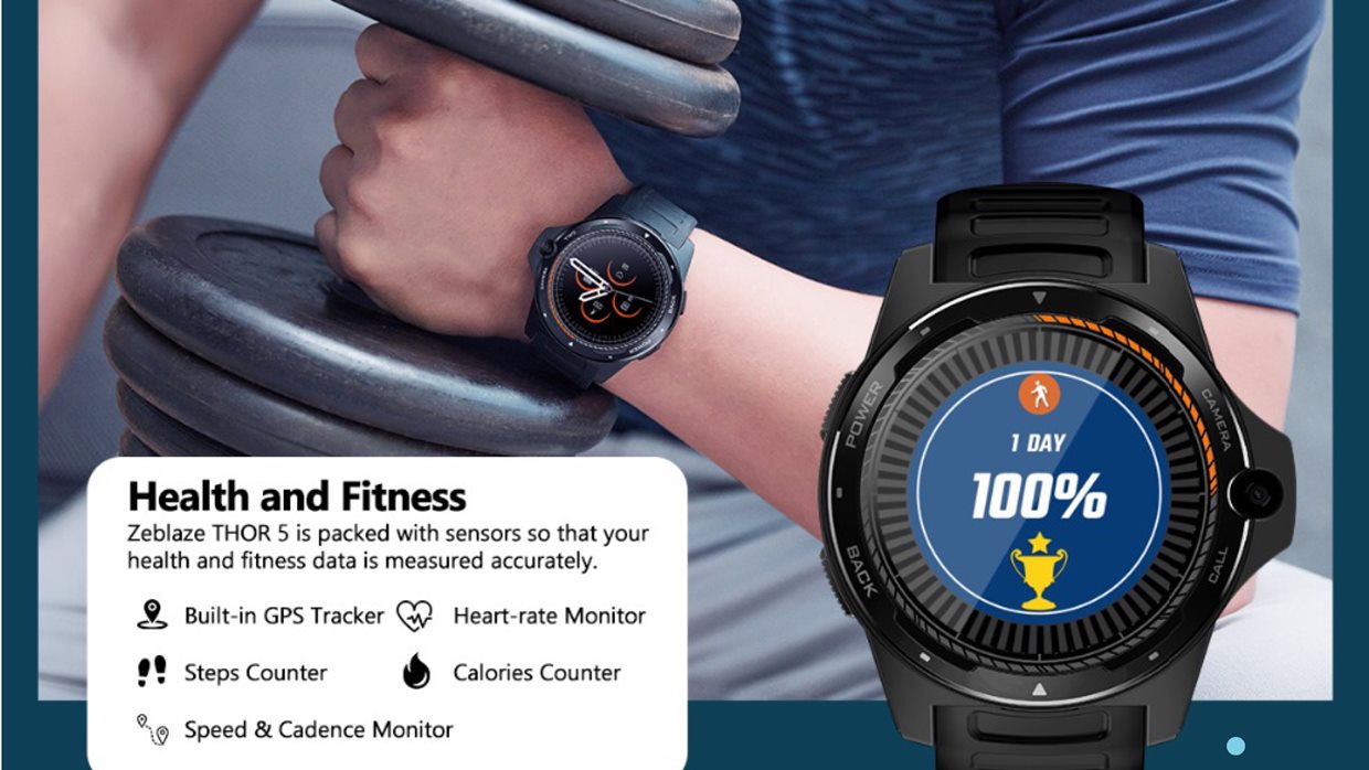 Zeblaze THOR 5 Çift Yonga Seti Teknolojosi Hibrid Akıllı Saat