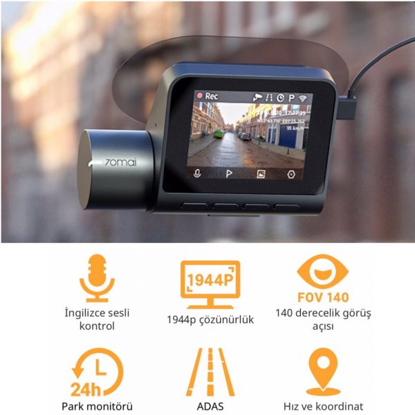 Xiaomi 70Mai Pro Akıllı Araç İçi Kamera -140° Geniş Açı Lens