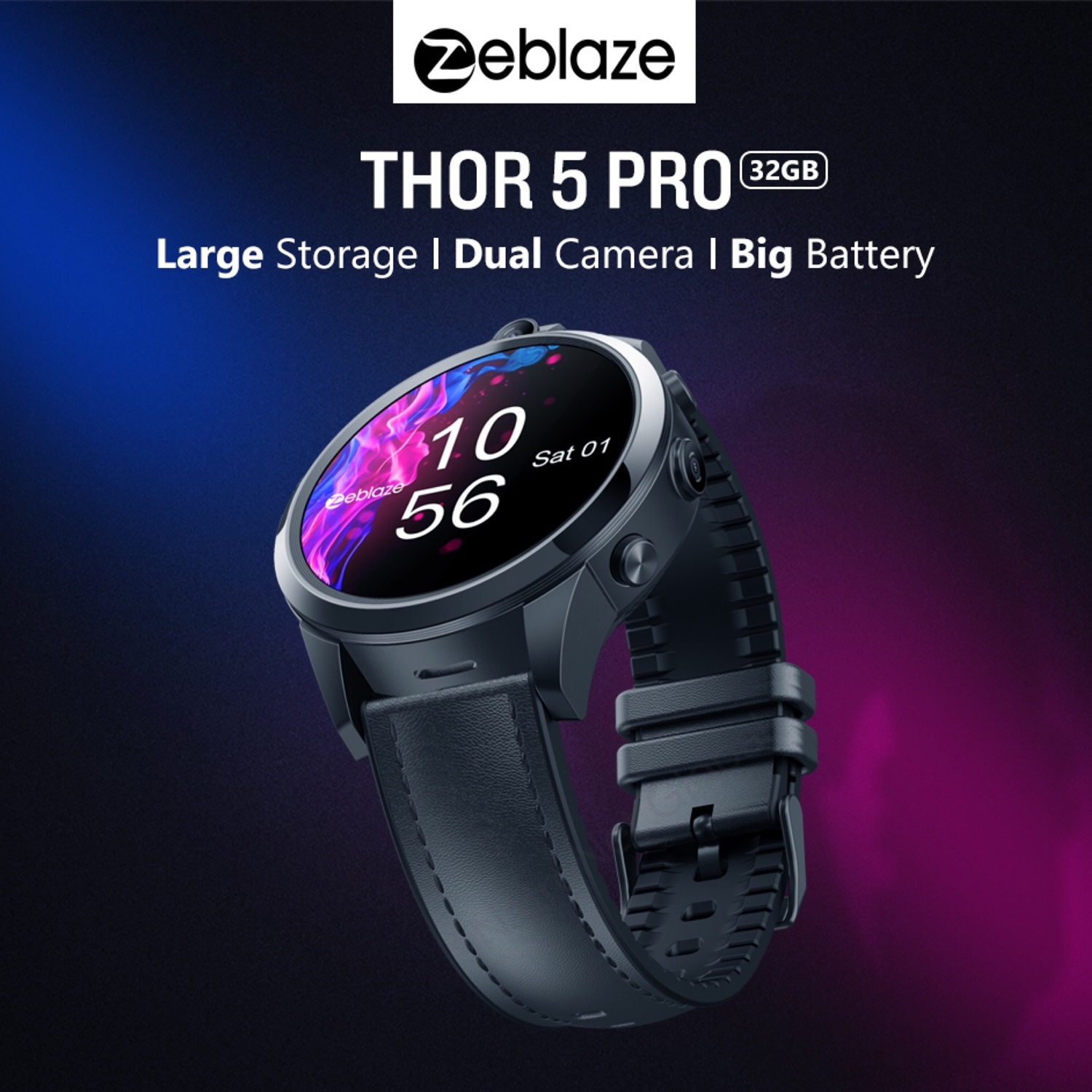 Zeblaze THOR 5 PRO 3G+32G Çift Kamera 800 mAh Pil 4G LTE Akıllı Saat