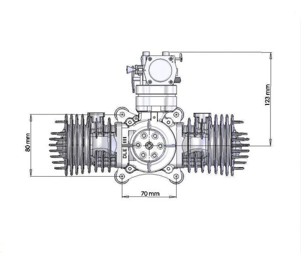 Dle 111 Çift Silindirli Benzinli RC Model Uçak Motoru Türkiye