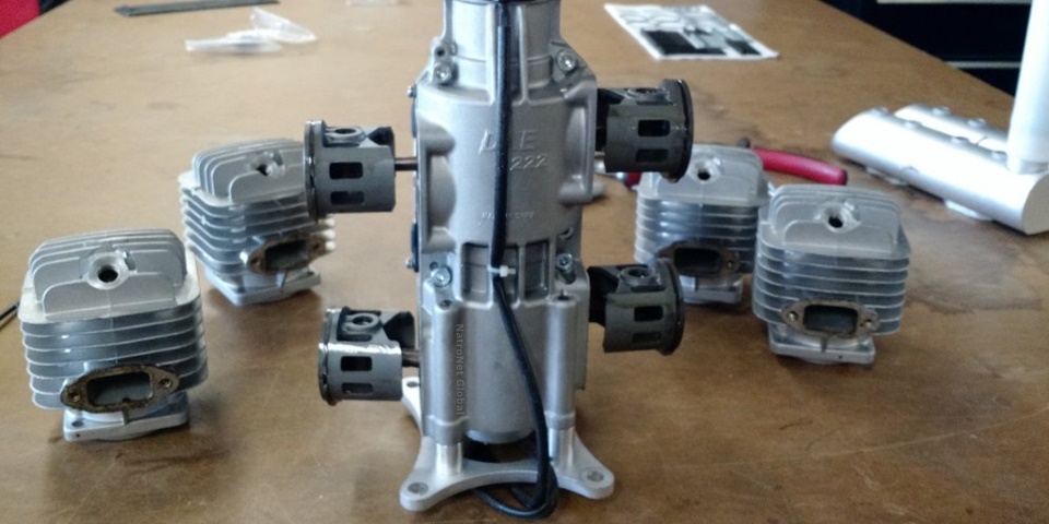 DLE-222 - 222CC Benzinli Model Motor - DLE-222 - 222CC Flat Four