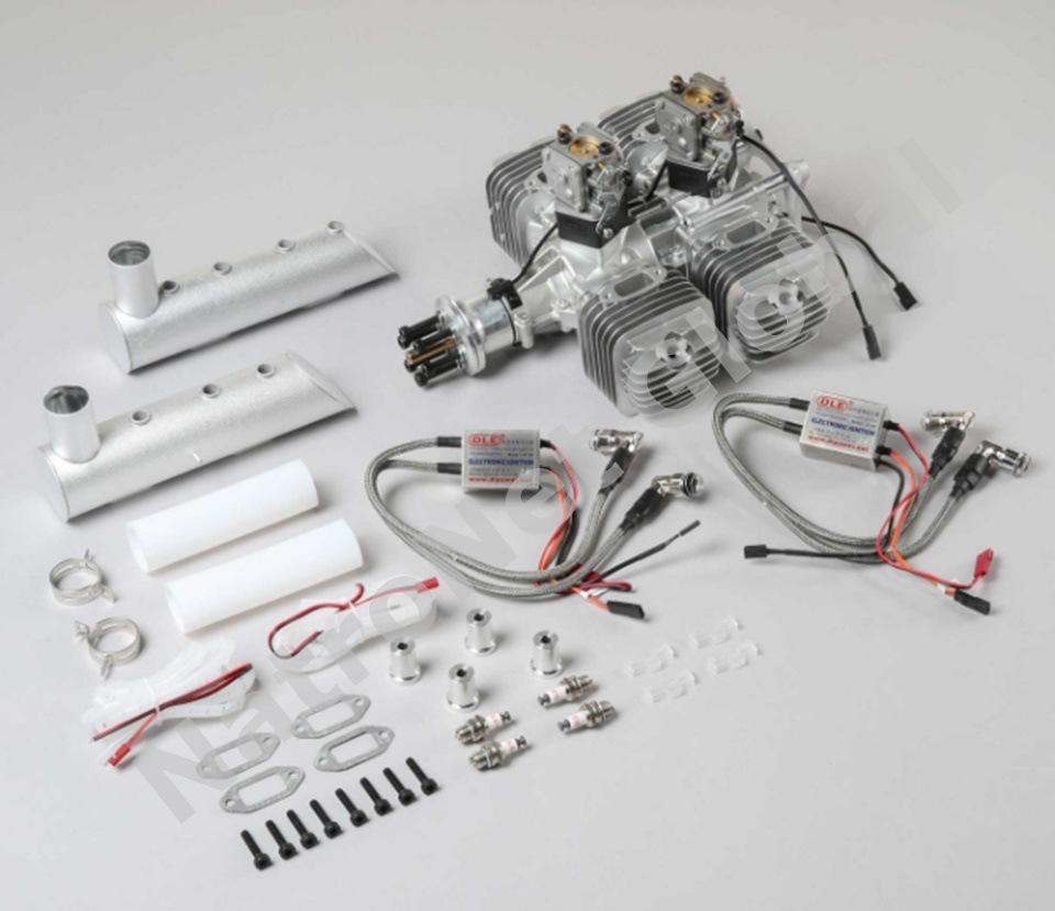 DLE-222 - 222CC Benzinli Model Motor - DLE-222 - 222CC Flat Four