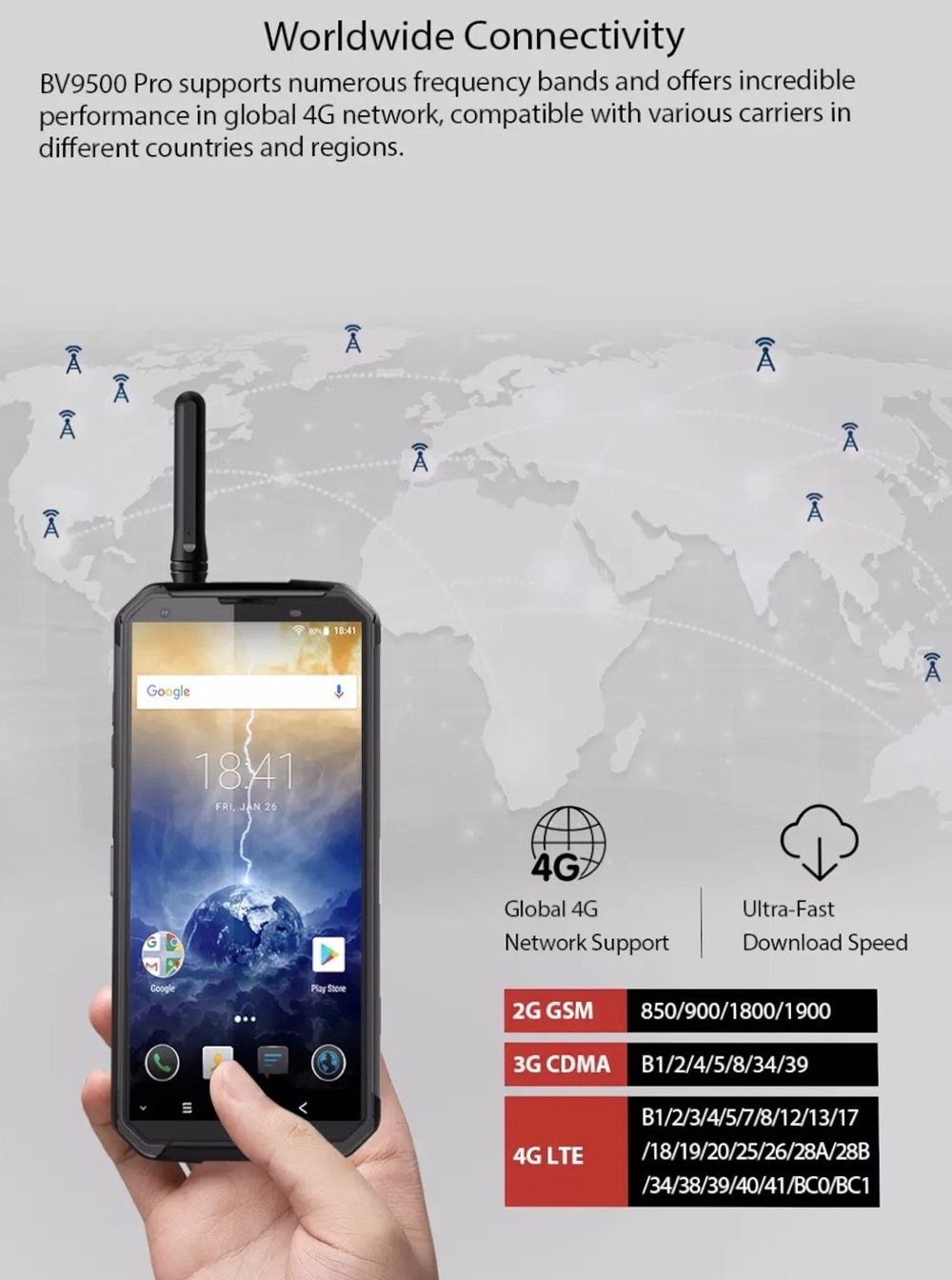BlackView BV9500 Pro 5.7 İnc 6GB+128GB Orijinal Akıllı Telefon
