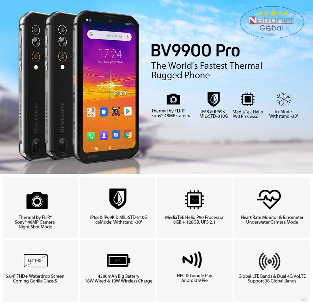 Blackview BV9900 Pro Termal Kameralı Helio P90 Sekiz Çekirdekli 8 GB + 128 GB IP68 Zırhlı Akıllı Telefon 