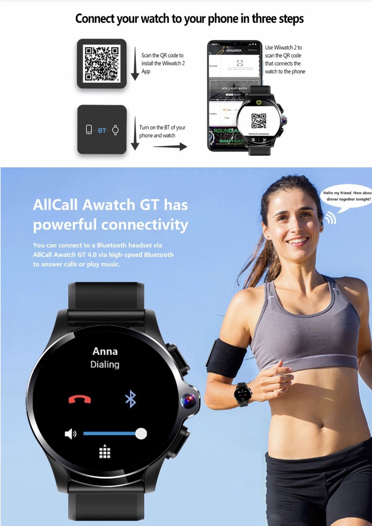 AllCall AWatch GT Sim Kartlı Akıllı Saat + Android Akıllı Telefon Türkiye