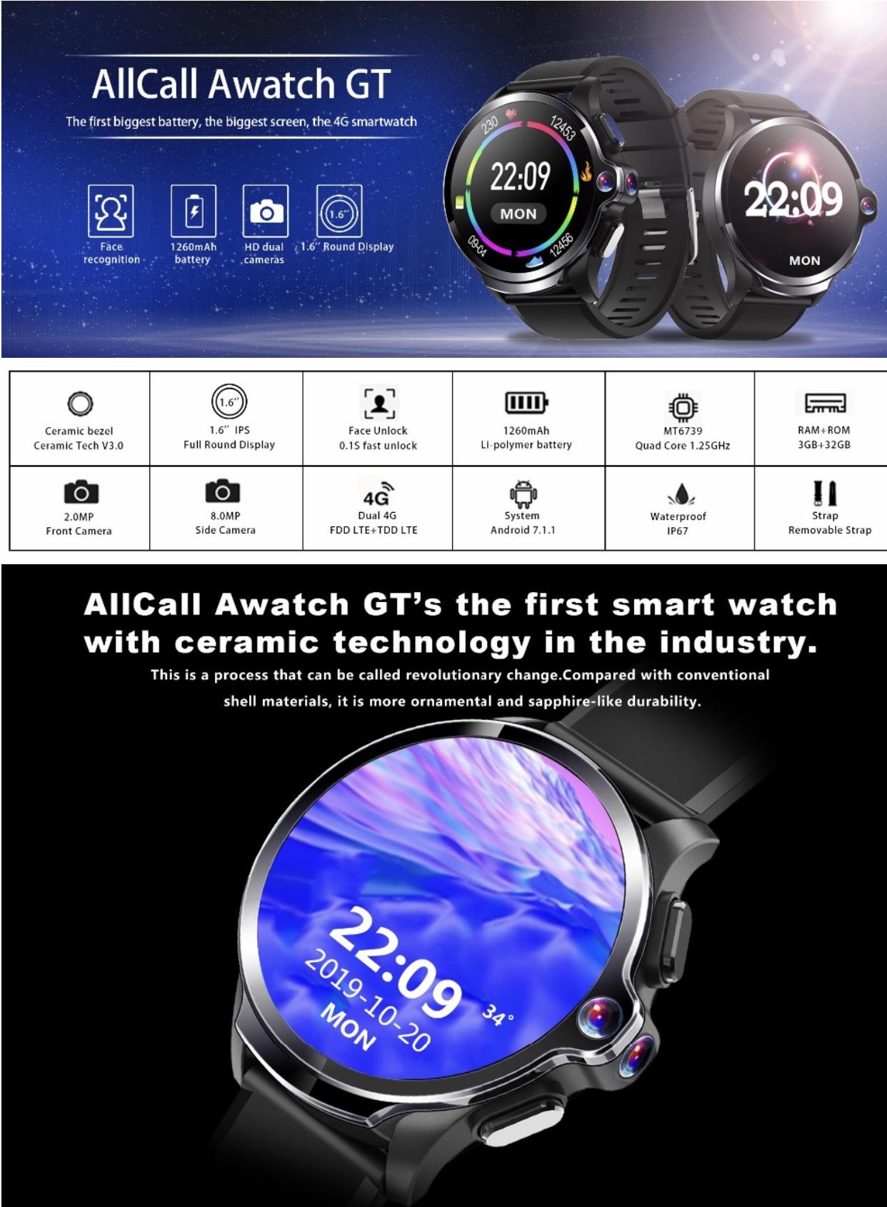 AllCall AWatch GT Sim Kartlı Akıllı Saat + Android Akıllı Telefon Türkiye
