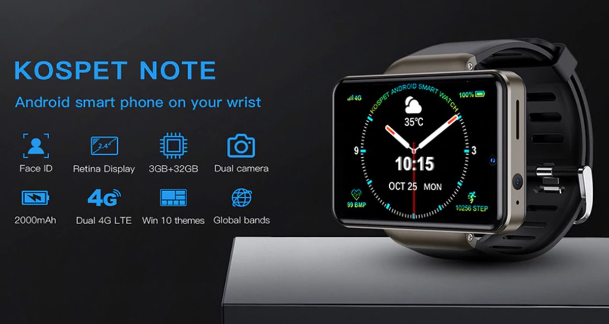 Kospet Note Android Sim Kartlı Büyük Ekranlı Akıllı Saat