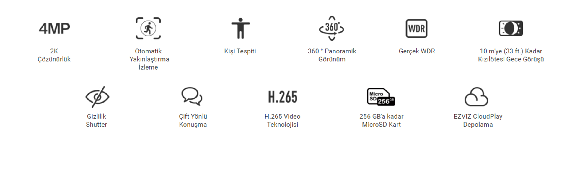 EZVİZ C6W Pan Tilt WiFi Kamera Zarif ve Çok Yönlü İhtiyacınız Olan Güvenlik