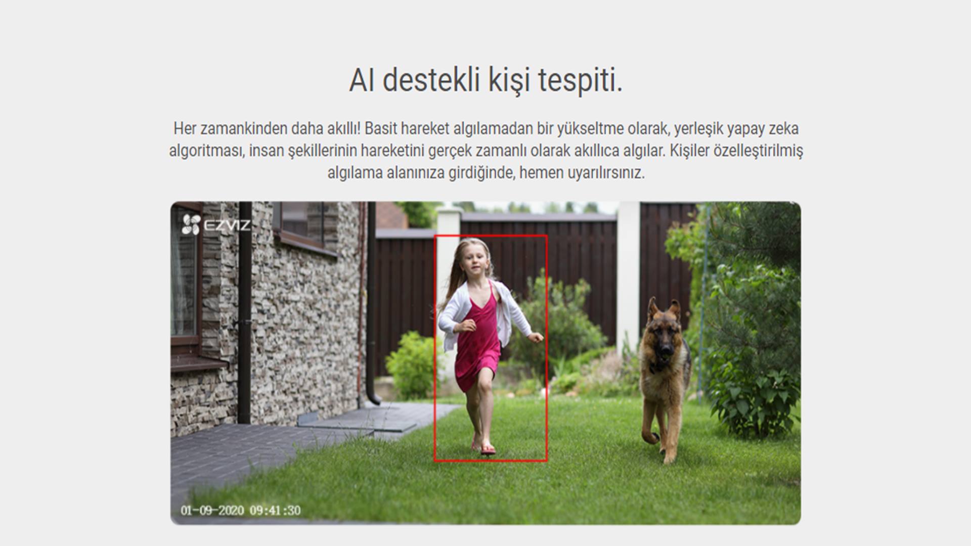 EZVIZ C8C WLAN IP kamera dış mekan 1080p FHD 100ft gece görüşü KI-kişi algılama Pan Tilt 