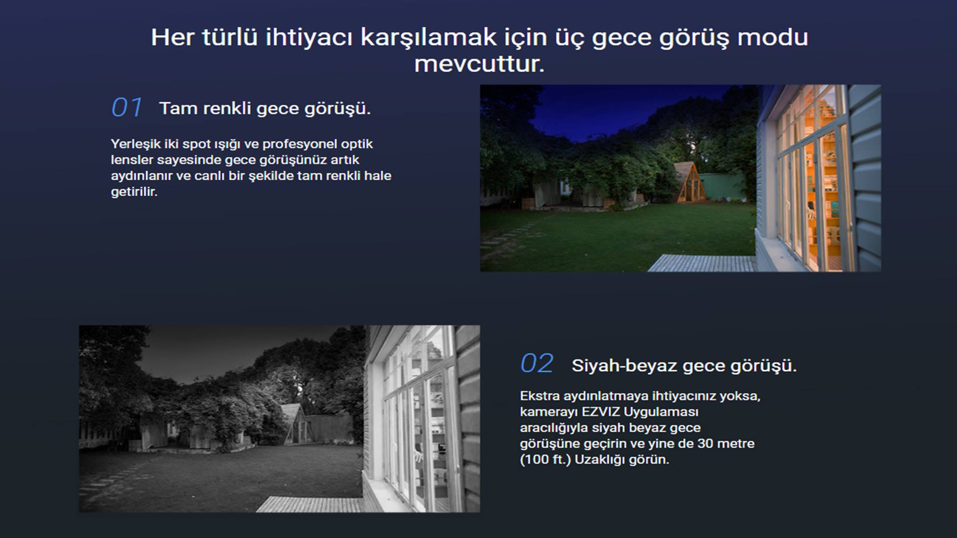 EZVIZ C8C WLAN IP kamera dış mekan 1080p FHD 100ft gece görüşü KI-kişi algılama Pan Tilt 
