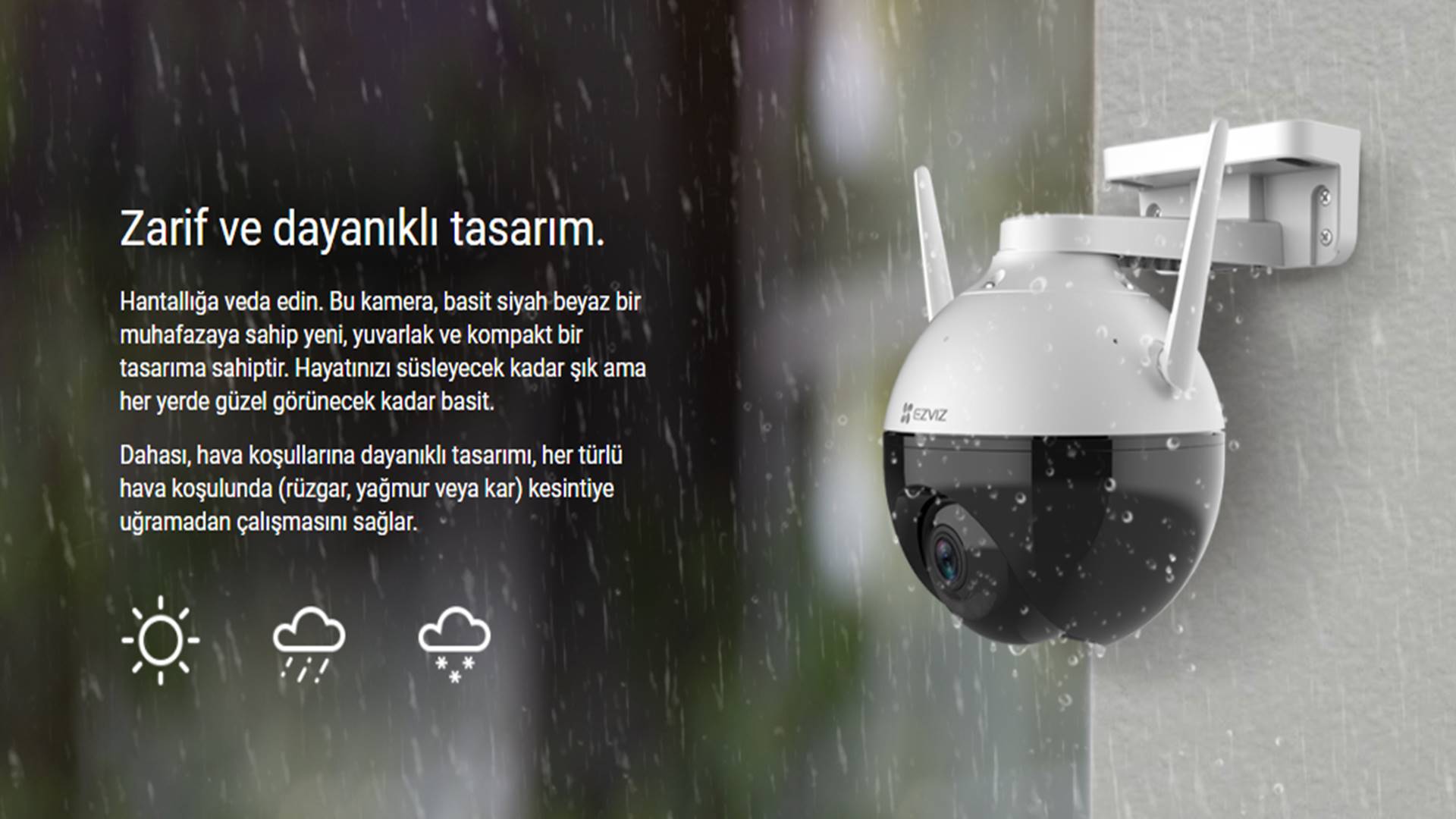 EZVIZ C8C WLAN IP kamera dış mekan 1080p FHD 100ft gece görüşü KI-kişi algılama Pan Tilt 