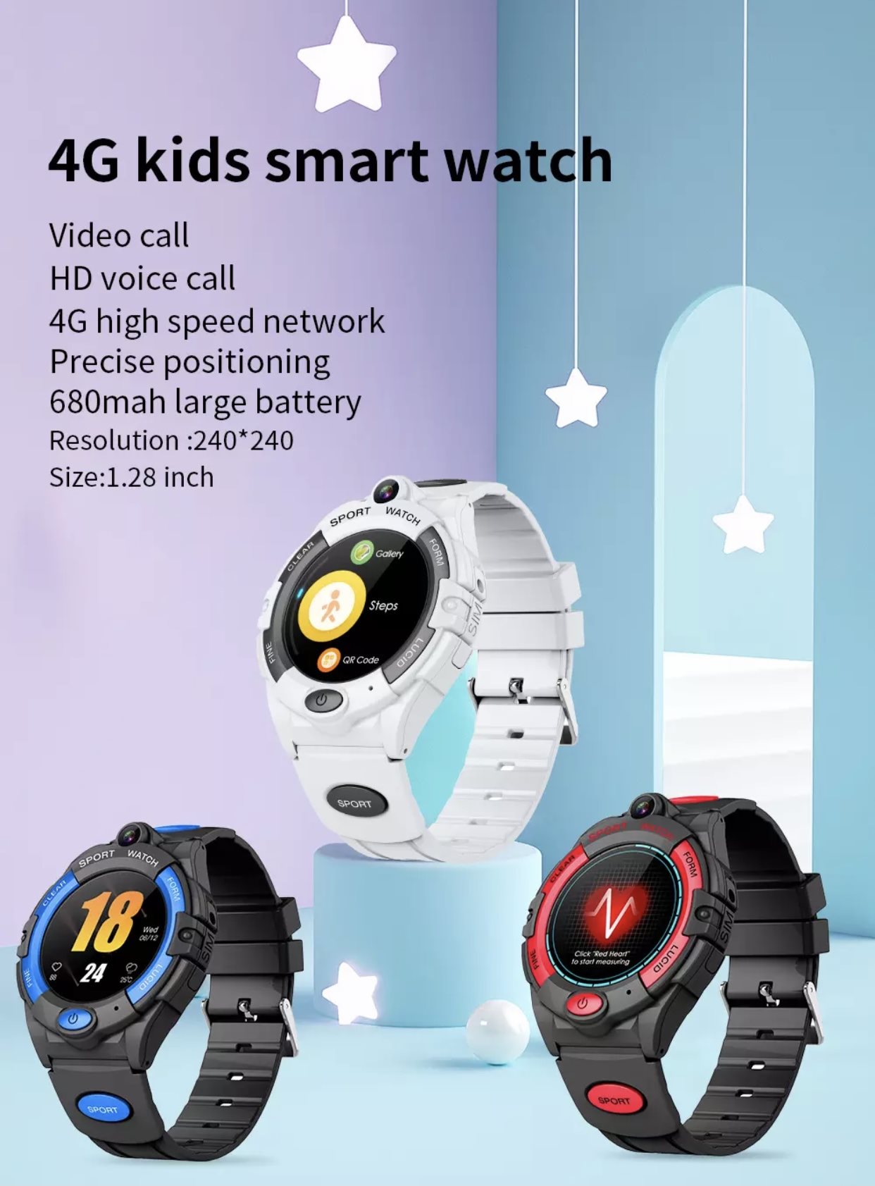 LEMFO SİM kartlı Çocuk takibi akıllı saat 4G GPS Video çağrı Wifi 