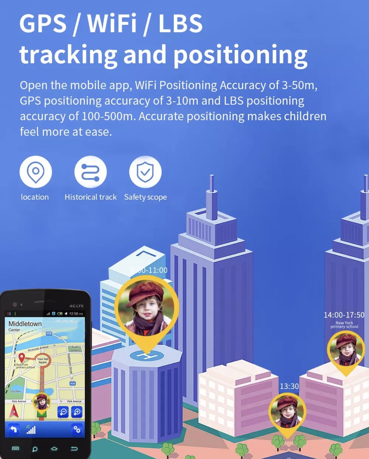 LEMFO SİM kartlı Çocuk takibi akıllı saat 4G GPS Video çağrı Wifi 