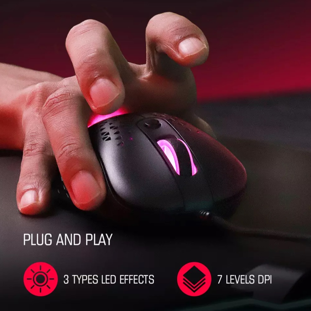 GameSir GM500 Oyun Faresi 12000 DPI'lı Süper Hafif Kablolu Oymalı Tasarım
