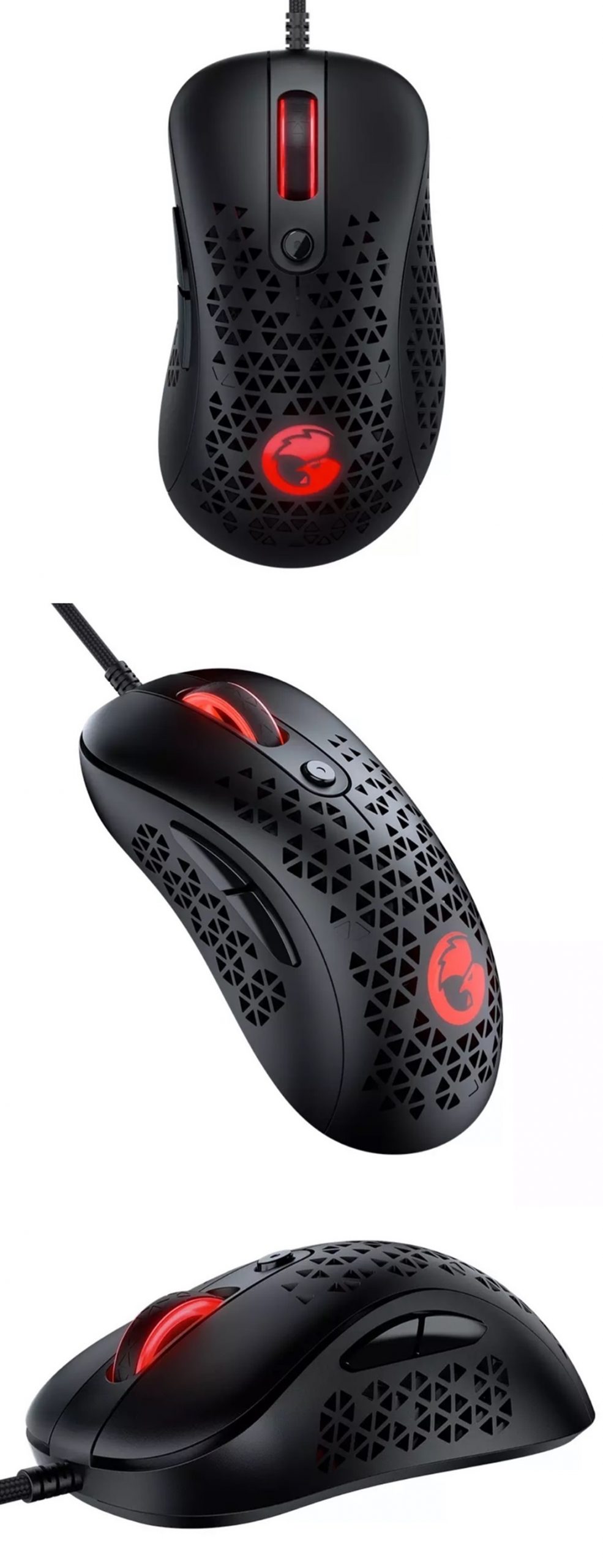 GameSir GM500 Oyun Faresi 12000 DPI'lı Süper Hafif Kablolu Oymalı Tasarım