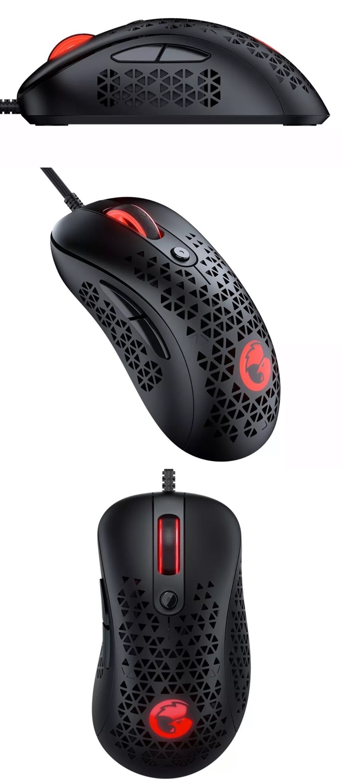 GameSir GM500 Oyun Faresi 12000 DPI'lı Süper Hafif Kablolu Oymalı Tasarım