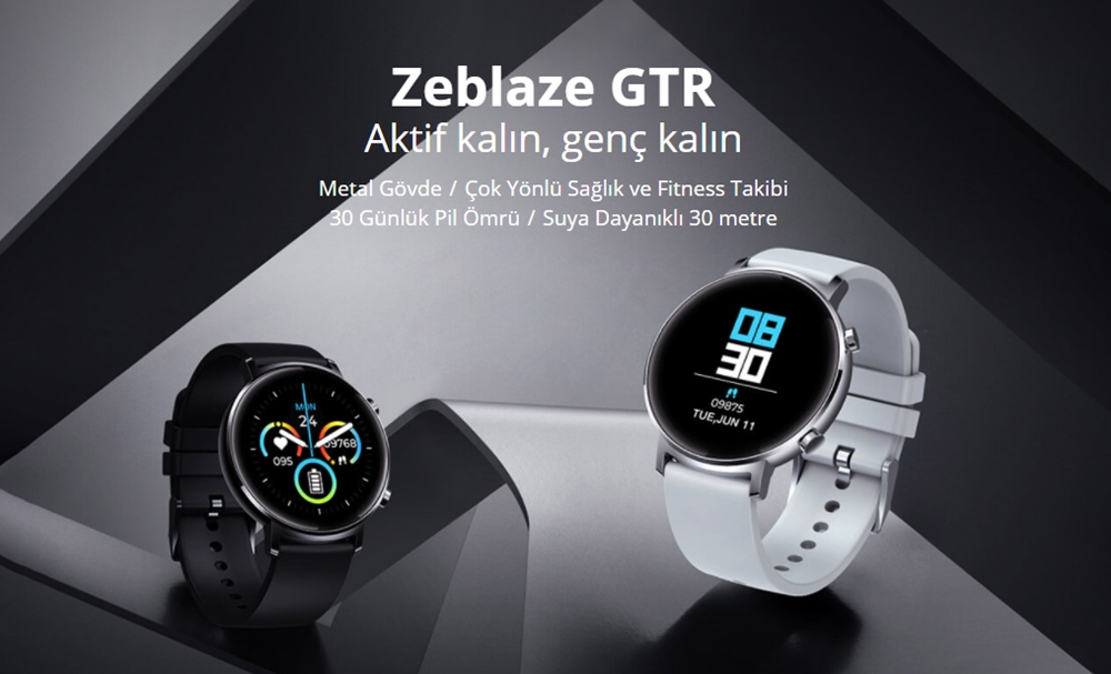 Zeblaze GTR Akıllı Saat Metal Gövde Çok Yönlü Sağlık ve Fitness Takibi 