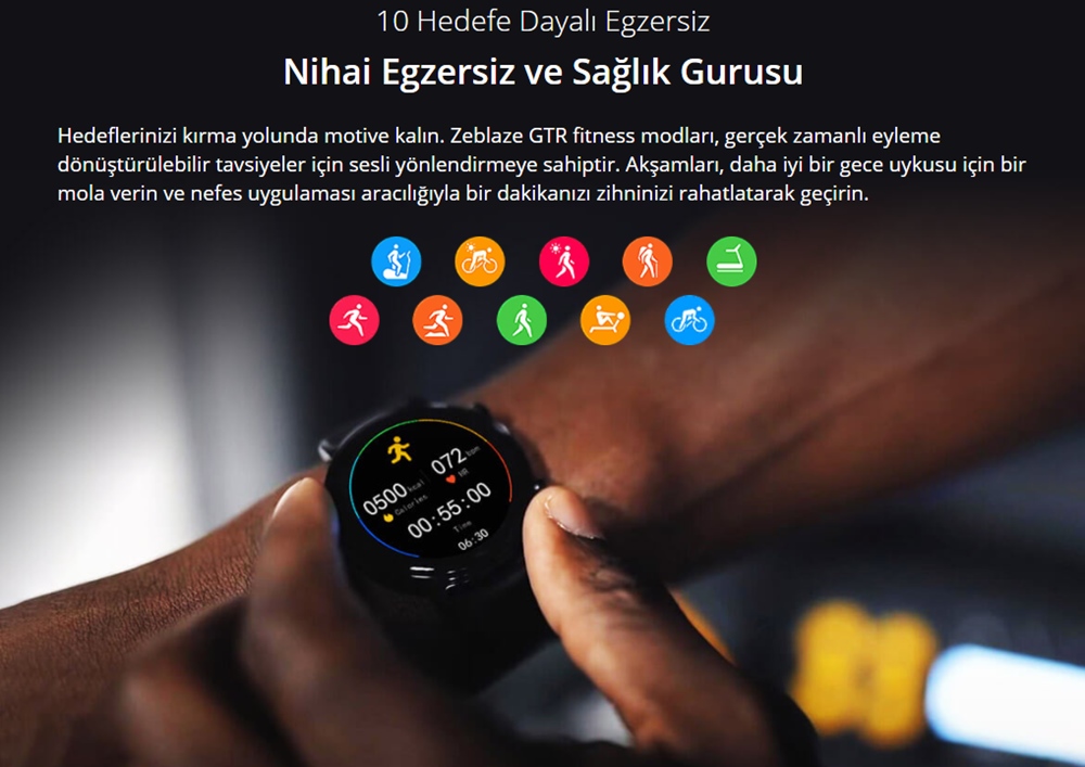 Zeblaze GTR Akıllı Saat Metal Gövde Çok Yönlü Sağlık ve Fitness Takibi 