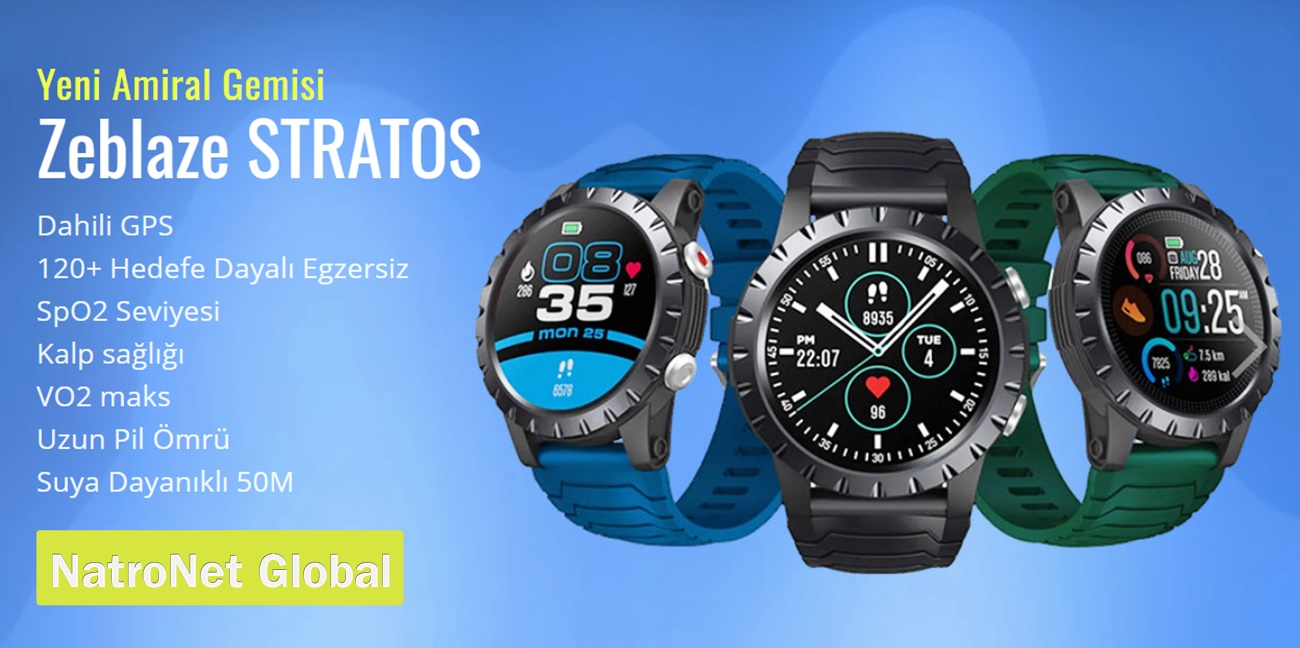 Zeblaze Stratos Yeni Amiral Gemisi Premium Çoklu Spor GPS Akıllı Saat 