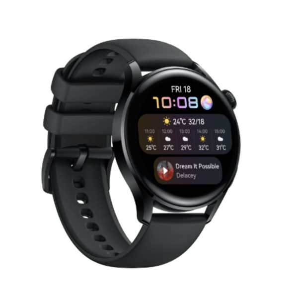 HUAWEI Watch 3, HiSilicon Hi6262, 1.43 inç AMOLED, 46.2 mm, Siyah