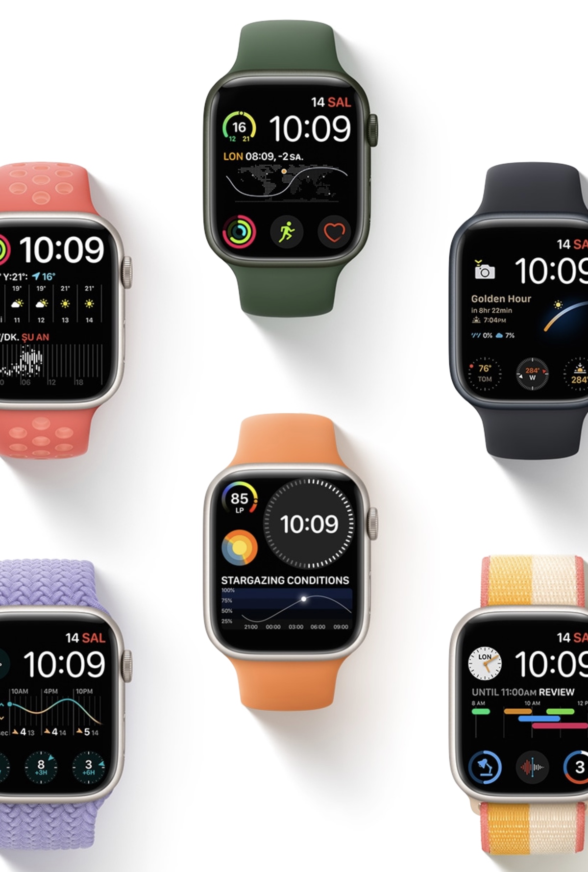 Apple Watch Series 7 GPS, 41mm 45mm Kırmızı Alüminyum Kasa ve Kırmızı Spor Kordon