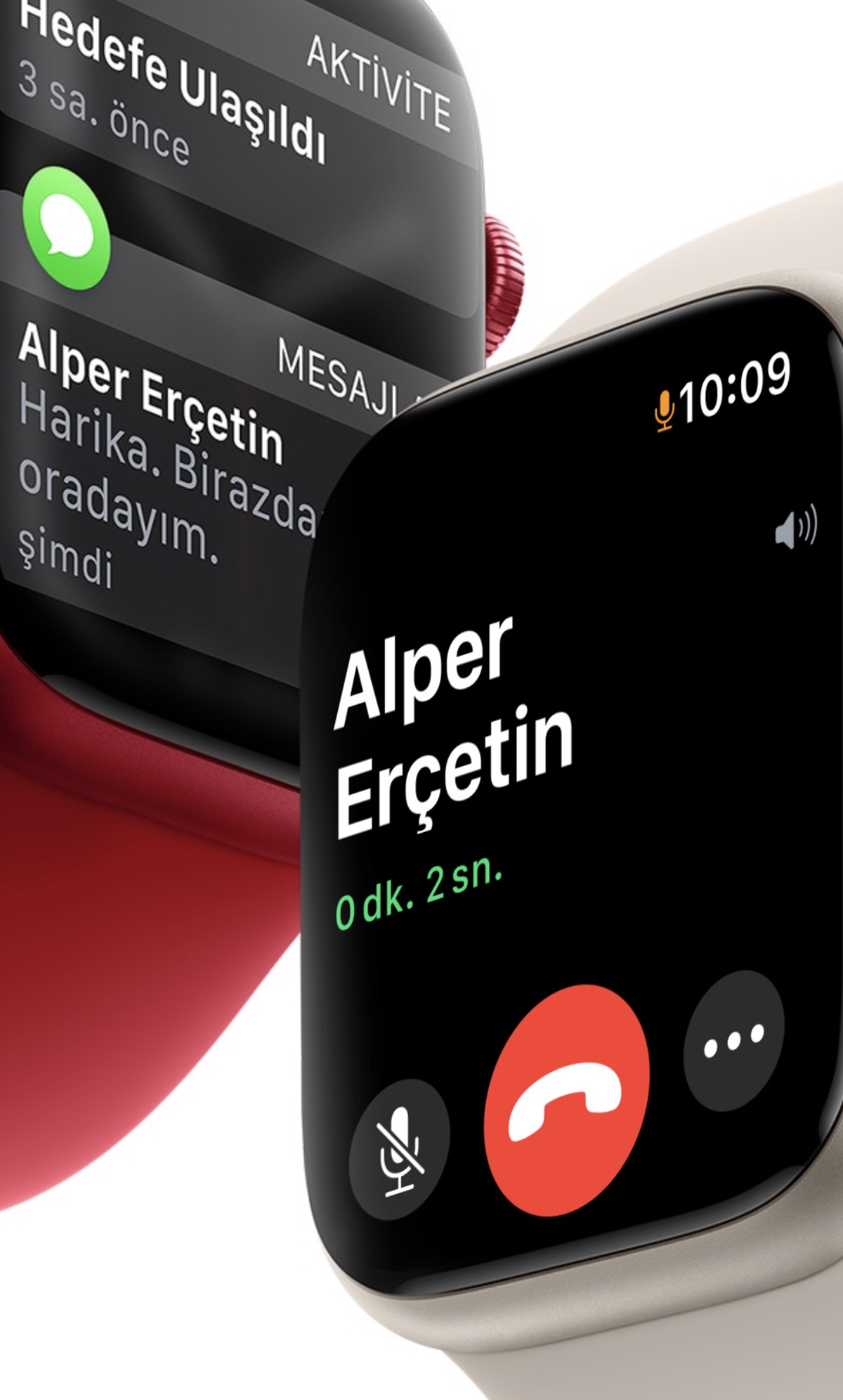 Apple Watch Series 7 GPS, 41mm 45mm Kırmızı Alüminyum Kasa ve Kırmızı Spor Kordon