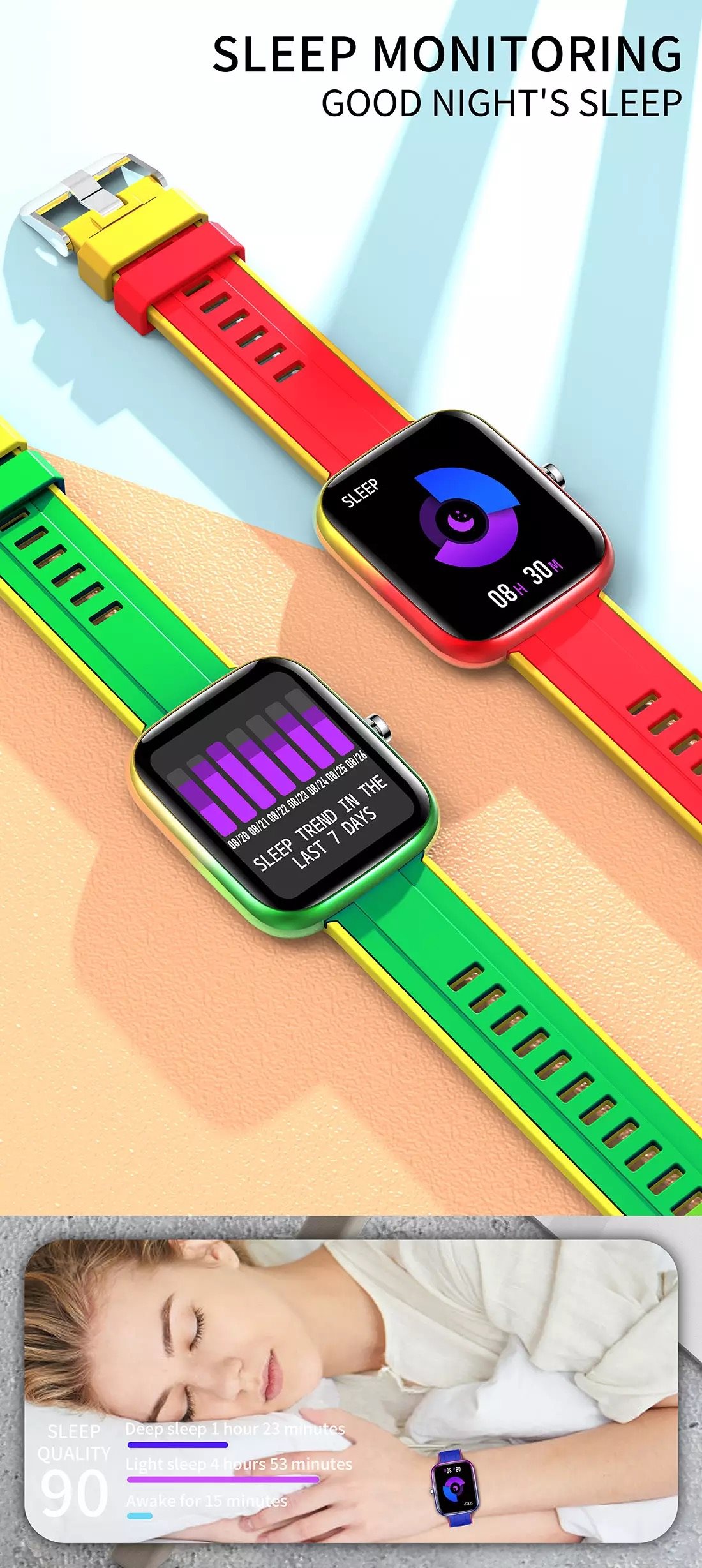COLMİ P8 BR 1.69 inç akıllı saat spor izci IP67 su geçirmez Bluetooth Android iOS 