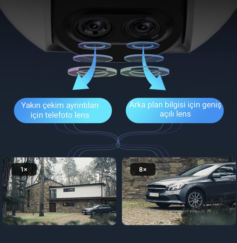 EZVİZ C8PF Güvenlik Kamerası Dış Mekan 1080P Pan/Tilt/Zoom Yapay Zeka Destekli WiFi Kamera