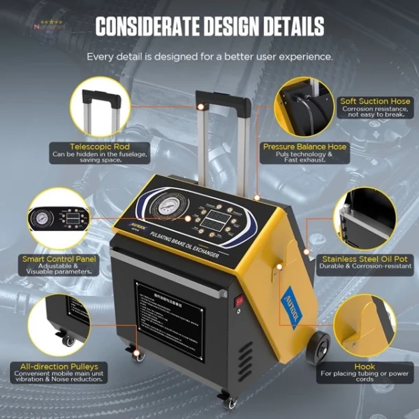 AST618 Darbeli Elektrikli Fren Yağı Değiştirici Pulsating Brake Oil Exchanger