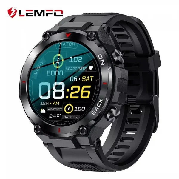 LEMFO LEM-K37 GPS Akıllı Saat IP68 480Mah Batarya 360*360 HD ekran T-REX 2