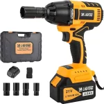 Lagatuns Akülü Darbeli Anahtar, 420 Ft-lb Yüksek Tork 3200 RPM, 21V 4.0Ah Li-Ion Pil ile, Hızlı Şarj Cihazı, 6 Soket