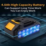 Lagatuns Akülü Darbeli Anahtar, 420 Ft-lb Yüksek Tork 3200 RPM, 21V 4.0Ah Li-Ion Pil ile, Hızlı Şarj Cihazı, 6 Soket