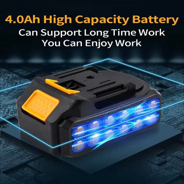 Lagatuns Akülü Darbeli Anahtar, 420 Ft-lb Yüksek Tork 3200 RPM, 21V 4.0Ah Li-Ion Pil ile, Hızlı Şarj Cihazı, 6 Soket