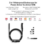 Ulefone Endoscope  IP67 Su Geçirmez 3'ü 1 Arada Endoskop, Yarı Sert Muayene Kamerası