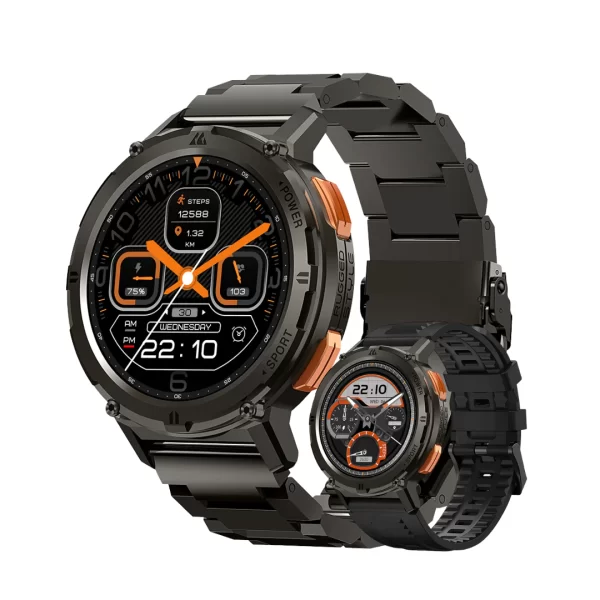 Kospet Tank T2 1,43" AMOLED Ekran Tek Anahtarla HIFI Bluetooth Aramaları Tam Metal Gövde
