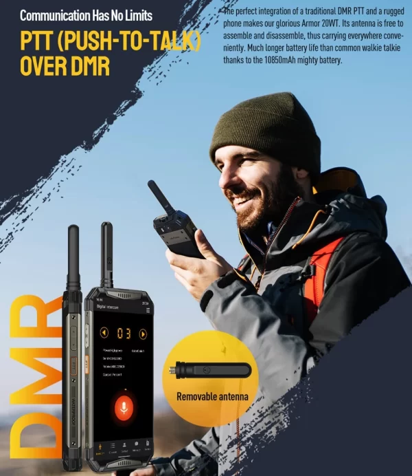 Ulefone Armor 20WT Zırhlı Telsiz Özellikli 10850mAh 17GB+256GB Android Telefon