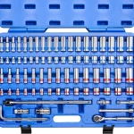 Neiko 02472A 3/8 İnç Tahrikli Renkli Mekanik Cırcır, Lokma Seti, 76 Parçalı Standart ve Derin SAE Boyutları 1/4" - 1" Metrik Boyutlar 6 mm - 24 mm