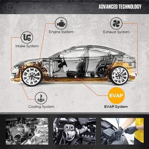 AUTOOL Otomotiv Duman Kaçak Dedektörü Evap Araba Boru Kaçak Test Cihazı Yakıt Kaçağı Bulucu Evrensel Motosiklet/Araba/Kamyon