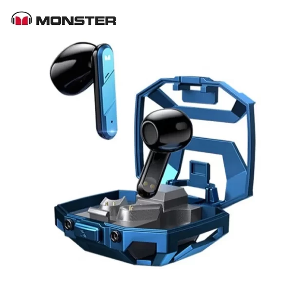 Monster XKT09 Orijinal Kablosuz Bluetooth Oyun kulaklığı TWS Bas HIFI Surround Ses Metal mekanik Kutulu