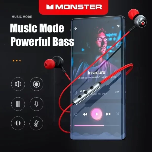 Monster SG10 Kablolu Oyun Kulaklıkları Bluetooth kulaklık HD Ses Düşük Gecikme Gürültü Azaltma Mikrofon ile Kulakiçi Kulaklık
