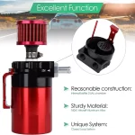 Universal Car Oil Catch Can Kit Polish Baffled Automotive Reservoir Tank 300ml with Breather Aluminum Compact Dual Cylinder